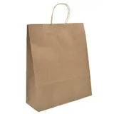 Sac kraft brun poignées torsadées 46 x 16 x 49 cm - Sac papier kraft - Paquet de 100 - Sacs kraft brun poignées torsadées