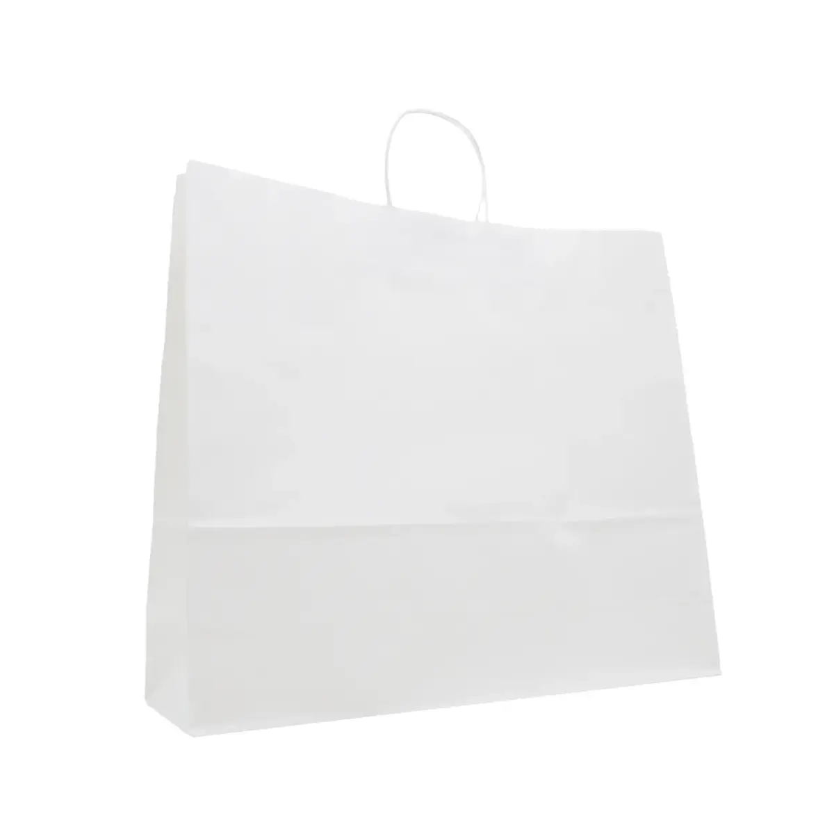 Sac kraft blanc à poignées torsadées L.46 x P.14 x H.40 cm – paquet de 100 - Sacs kraft blanc poignées torsadées
