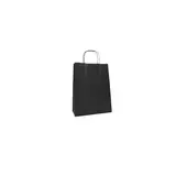 Sac kraft noir à poignées torsadées L.19 x P.8 x H.24 cm – paquet de 100 - Sacs kraft couleur poignées torsadées