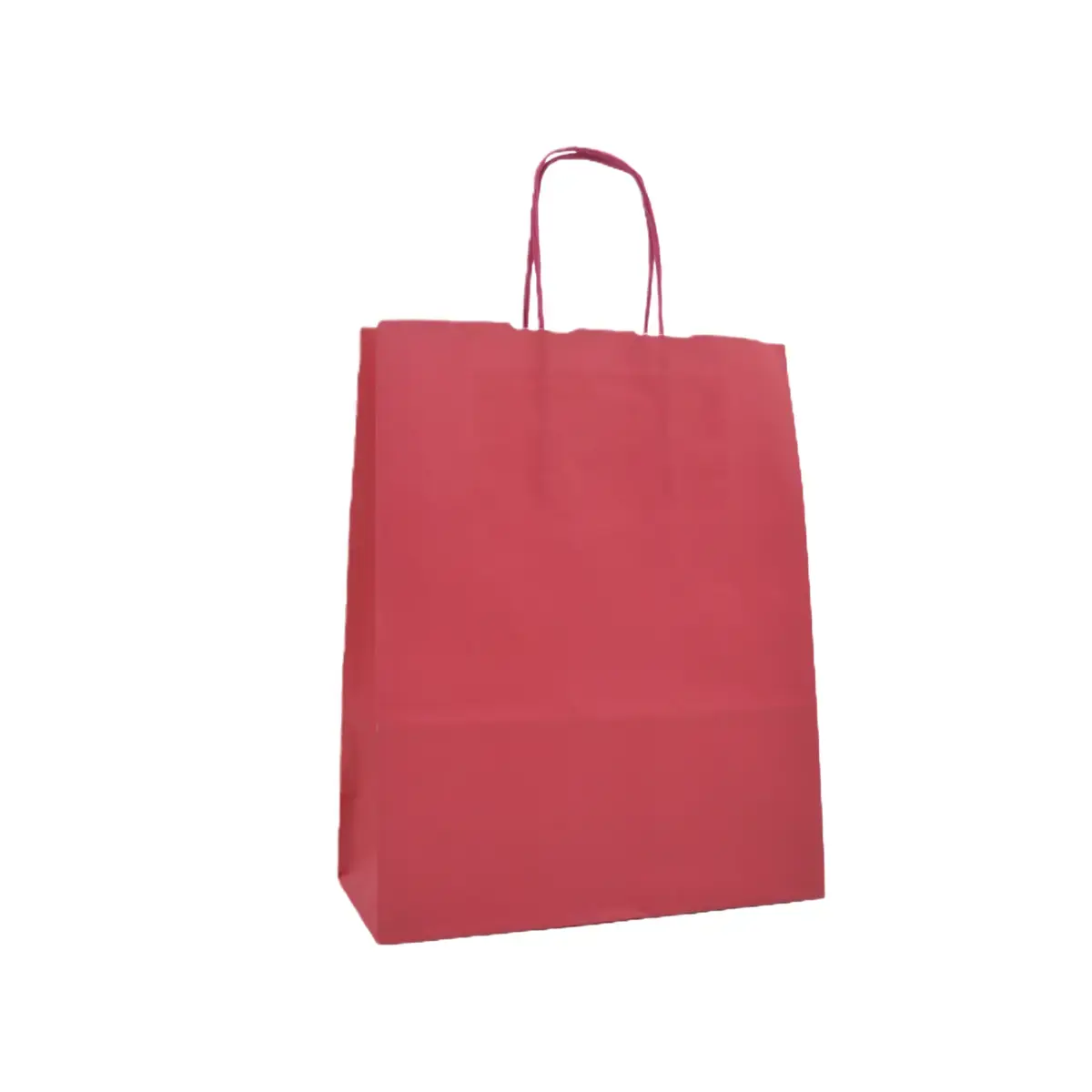 Sac kraf rose magenta poignées torsadées assorties 24 x 12 x 31 cm 100 g/m² – Sac papier couleur vive – Paquet de 100 - Sacs kraft couleur poignées torsadées