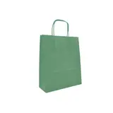 Sac kraft vert tilleul poignées torsadées 24 + 12 x 31 cm intérieur blanc – Paquet de 100