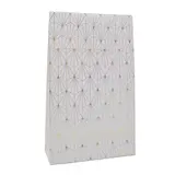 Pochette cadeau papier couché blanc à fermeture adhésive motif Art déco or 14 x 5,5 x 23 cm 180 g/m² - Paquet de 50 - Pochettes cadeaux luxe