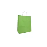 Sac kraft Vert Amande poignées torsadées assorties 19 x 8 x 24 cm 100 g/m² – Sac papier - Paquet de 100 - Sacs kraft couleur poignées torsadées