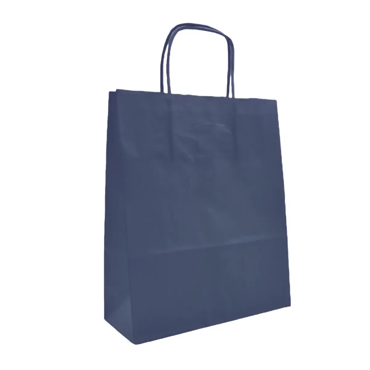 Sac kraft blue navy poignées torsadées 35 x 14 x 45 cm 100 g/m² – Grand sac papier pour vêtements – Paquet de 100 - Sacs kraft couleur poignées torsadées