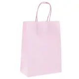 Sac kraft Rose pastel poignées torsadées assorties 16 x 8 x 22 cm 117 g/m² – Sac papier - Paquet de 100 - Sacs kraft couleur poignées torsadées