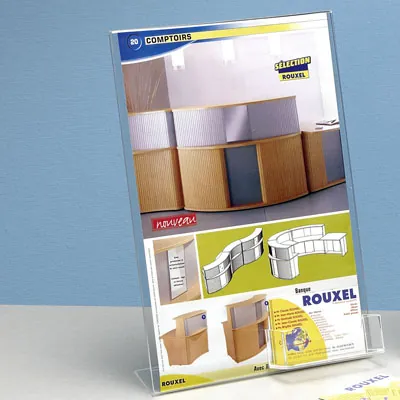 Porte-brochures 1 case A4 + 1 case cartes de visite - Porte-brochures de comptoir-2