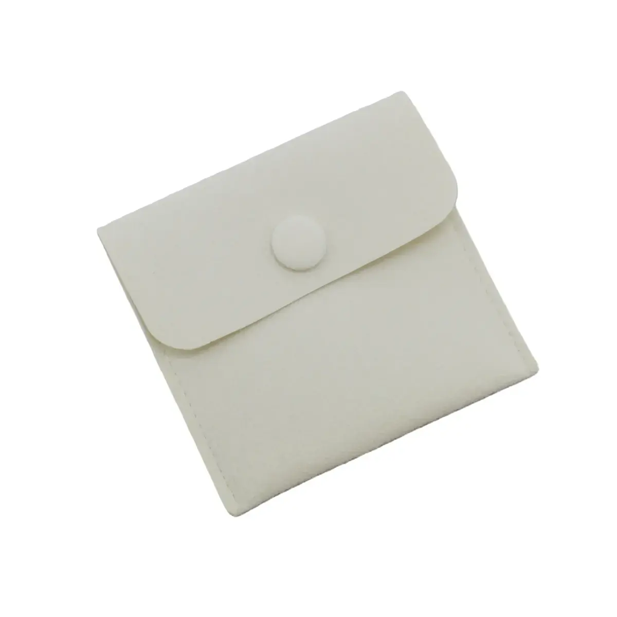 Pochette bijoux suédine avec pression 8 x 8 cm – Sachet Bijoux - Beige - Paquet de 20 - Pochettes bijoux, Support bijoux