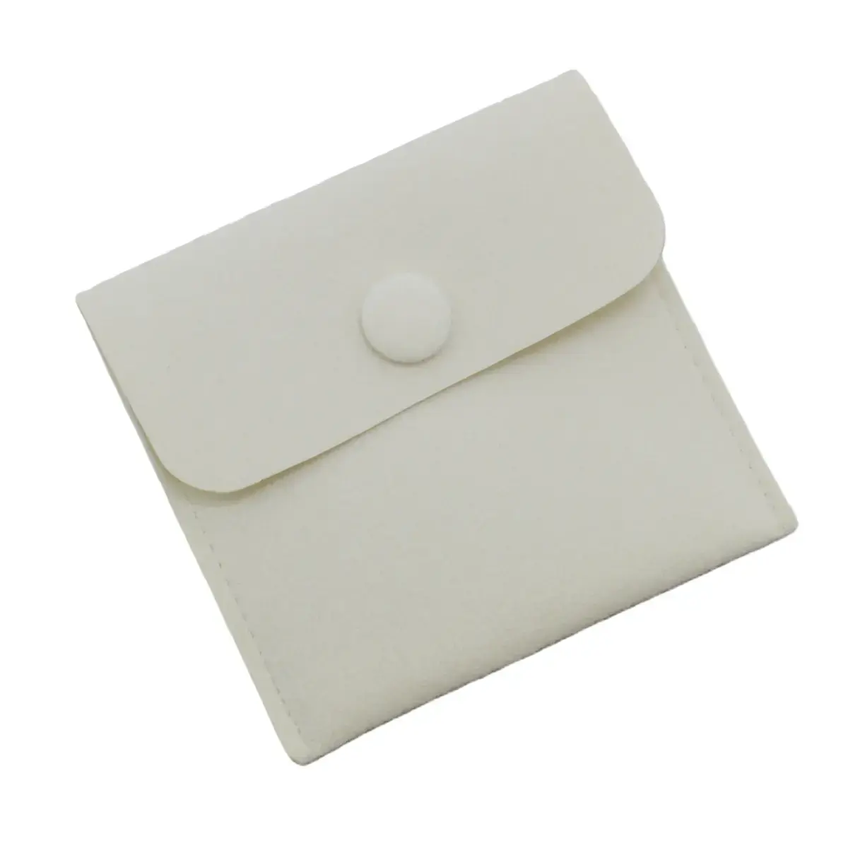 Pochette bijoux suédine avec pression 10 x 10 cm – Sachet Bijoux - Beige - Paquet de 20 - Pochettes bijoux, Support bijoux