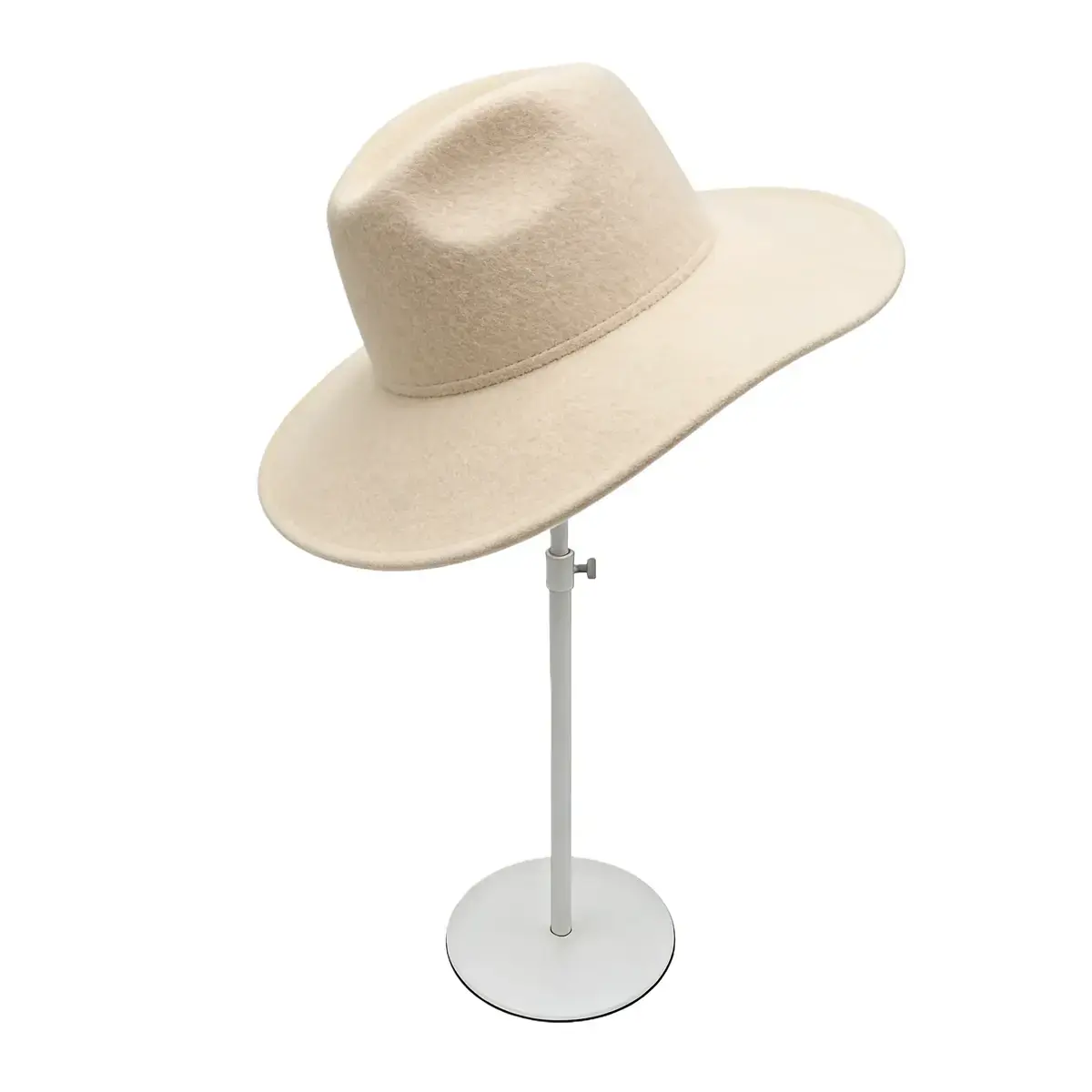 Présentoir chapeau métal blanc mat demi cercle réglable H 32 à 54 cm - Présentoir casquette - Présentoirs divers-2