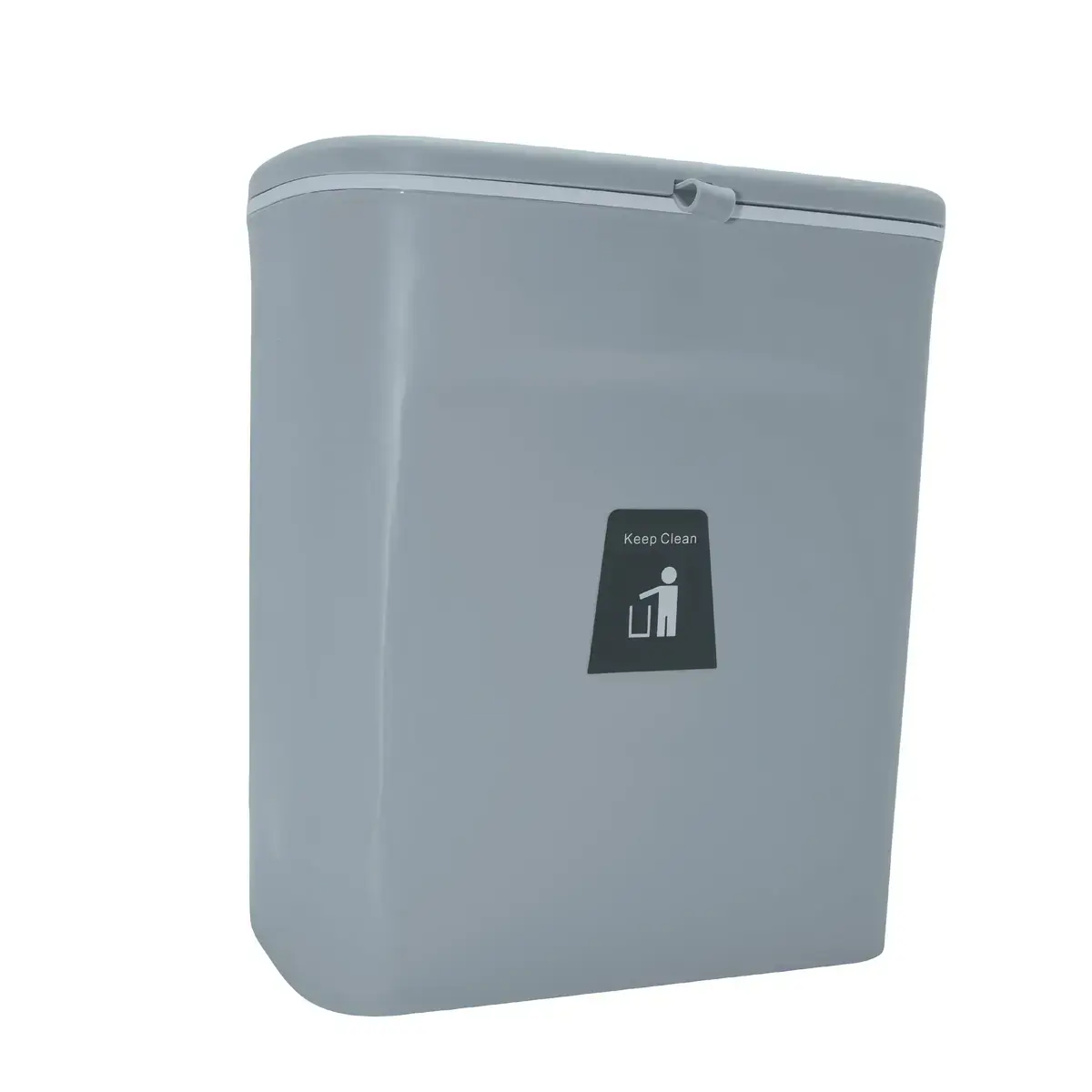 Poubelle murale à couvercle double fonction 9 L – Poubelle de comptoir - poubelle à suspendre - Gris - Poubelles professionnelles-3