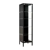 Vitrine colonne métal noir 4 tablettes verre 40 x 40 x 160 cm – Vitrine d’exposition - Vitrine exposition magasin
