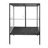 Vitrine d'exposition métal noir 1 tablette verre 80 x 40 x 105 cm – Meuble vitrine - Meuble vitrine exposition magasin