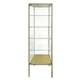 Vitrine colonne métal doré 4 tablettes verre 40 x 40 x 181 cm – Vitrine d’exposition - Vitrine exposition magasin