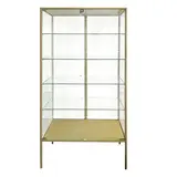 Vitrine d'exposition métal doré 4 tablettes verre 80 x 40 x 181 cm – Meuble vitrine - Meuble vitrine exposition magasin