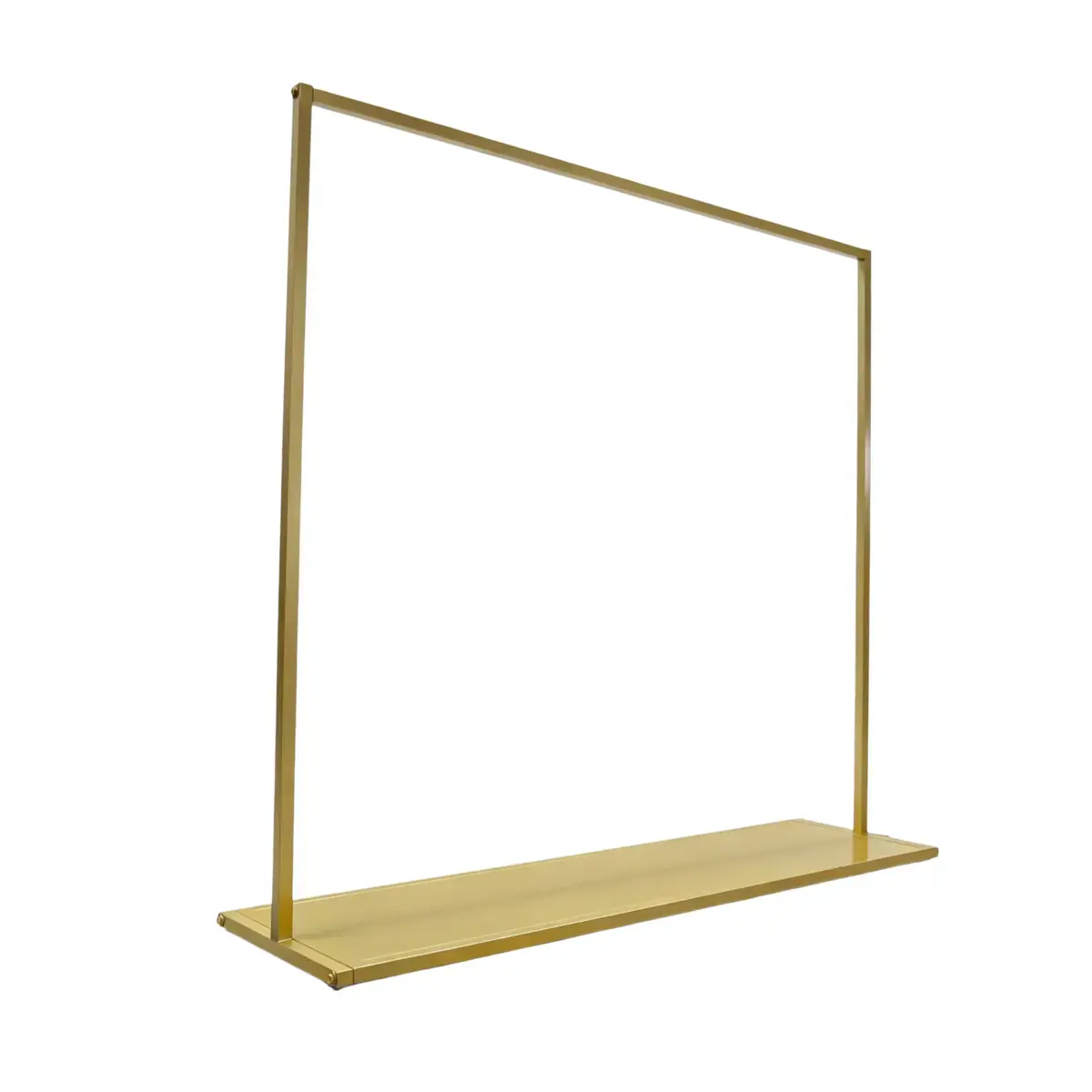 Portant vêtement droit fixe doré avec étagère L 150 x P 40 x H 160 cm - Portants à vêtements droits