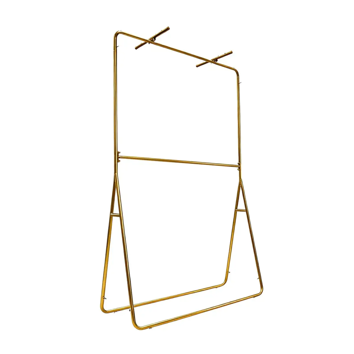 Portant vêtements « Moderne » double barre doré L.120 x P.40 x H.200 cm - Portants à vêtements droits