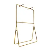 Portant vêtements « Moderne » double barre doré L.120 x P.40 x H.200 cm - Portants à vêtements droits