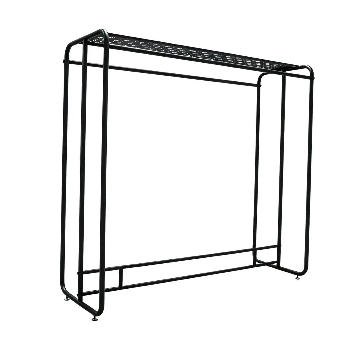 Portant fixe noir avec étagère L.150 x P.50 x H.150 cm - Portants à vêtements droits