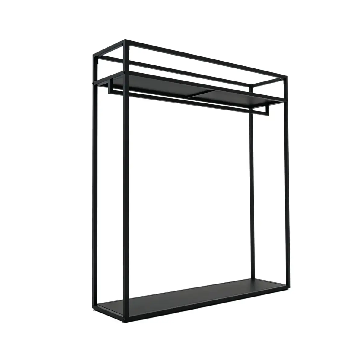 Portant vêtements multi‑niveaux en métal noir L.100 x P.40 x H.190 cm - Portants à vêtements droits