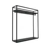 Portant vêtements multi‑niveaux en métal noir L.100 x P.40 x H.190 cm - Portants à vêtements droits
