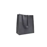 Sac polypropylène non tissé avec pression 22,5 x 10 x 25 cm - Sac cabas polypropylène – Noir - Paquet de 20 - Emballage Boutique