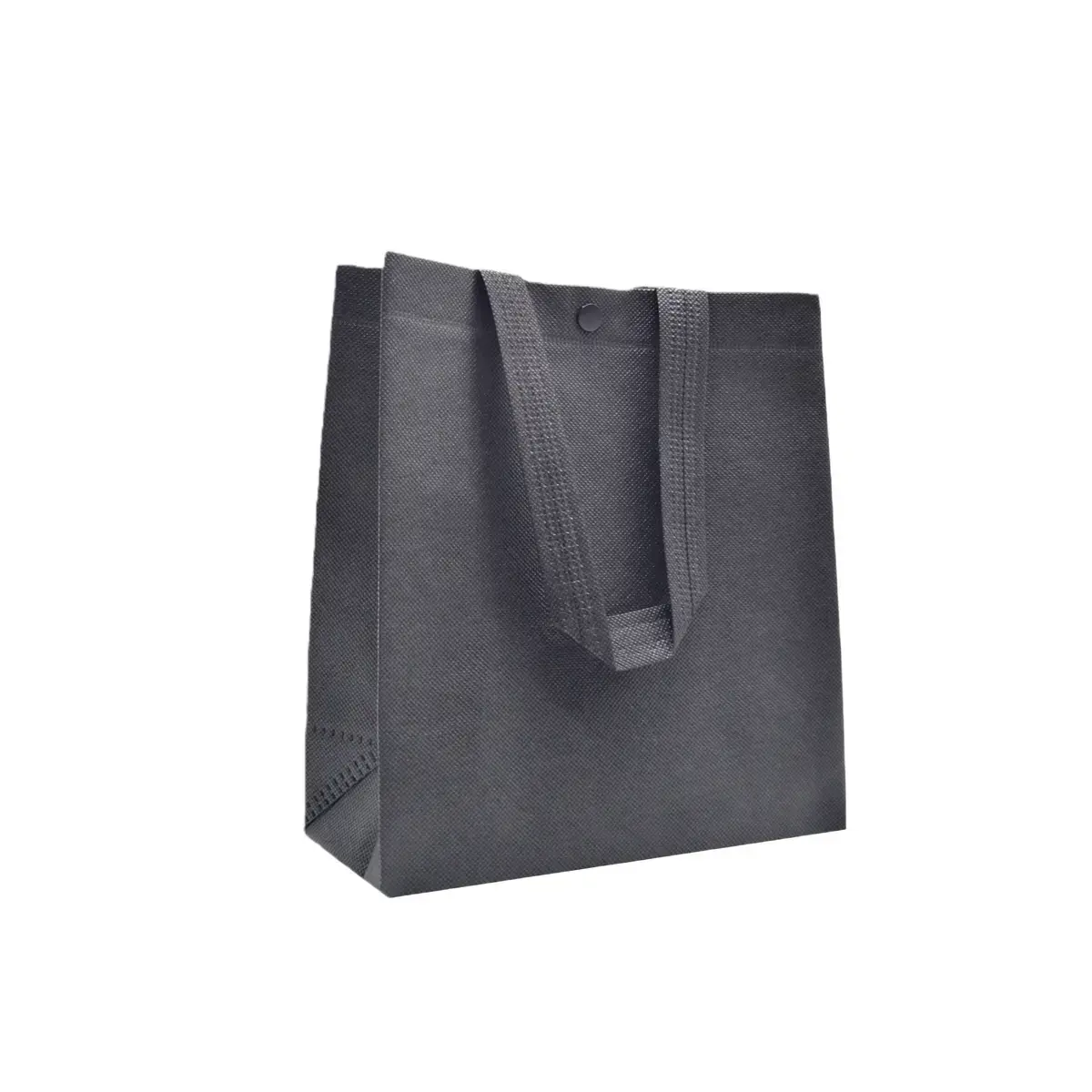 Sac polypropylène non tissé avec pression 27,5 x 10 x 29,5 cm - Sac cabas polypropylène – Noir - Paquet de 20 - Sacs non tissés