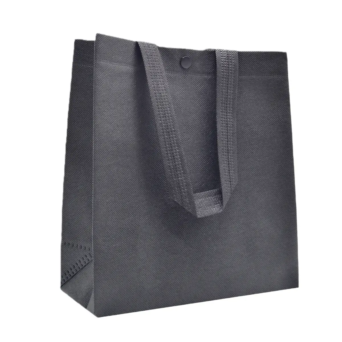 Sac polypropylène non tissé avec pression 32,5 x 10 x 33,5 cm - Sac cabas polypropylène – Noir - Paquet de 20 - Sacs non tissés, Sacs polypropylène