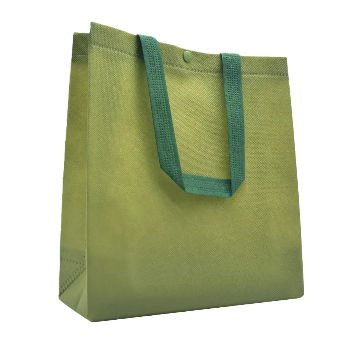 Sac polypropylène non tissé avec pression 32,5 x 10 x 33,5 cm - Sac cabas polypropylène – Vert - Paquet de 20 - Sacs non tissés, Sacs polypropylène