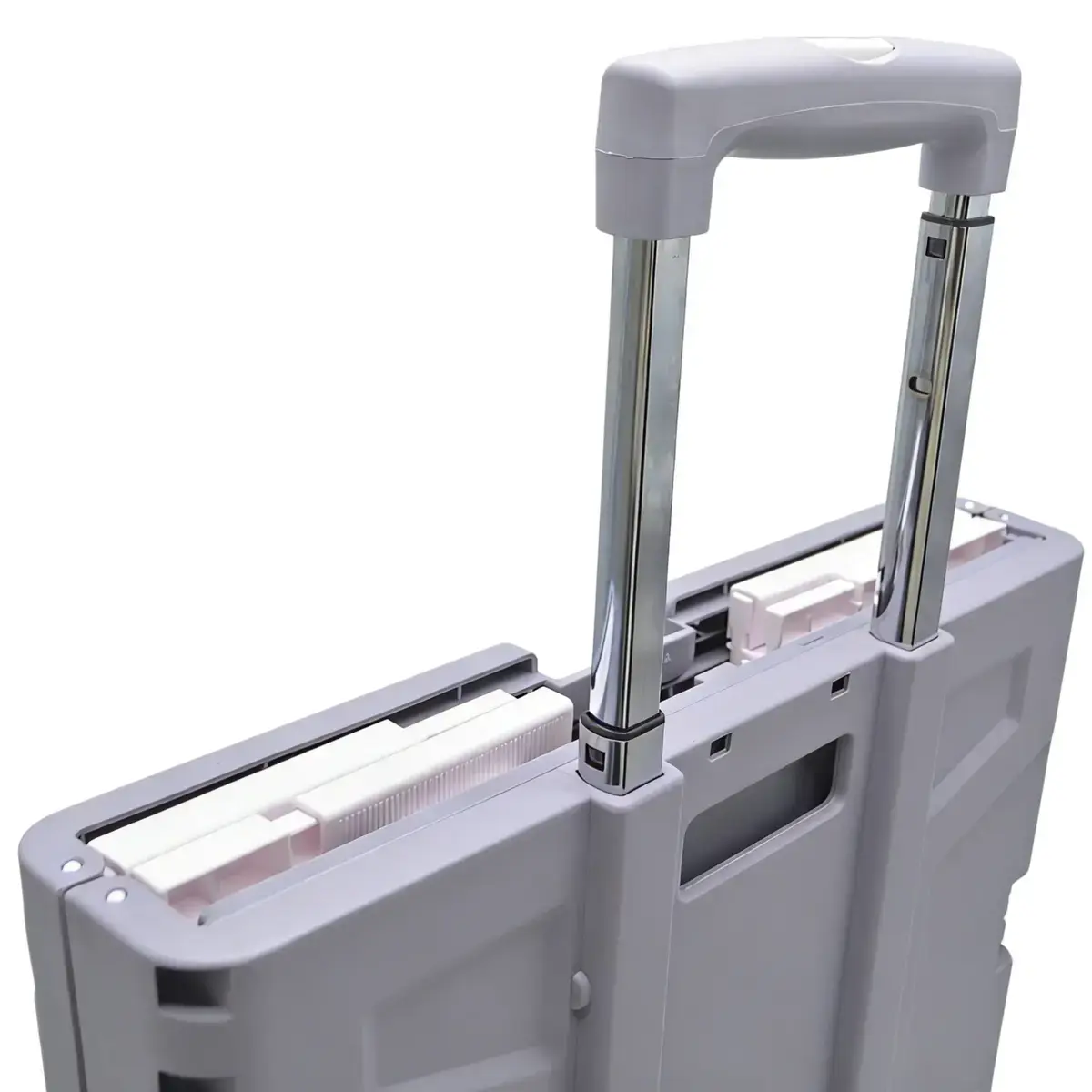 Bac pliant 48 L avec roulettes et poignée télescopique – chariot caisse mobile - Gris / Blanc - Porte-blocs et Porte-documents-4