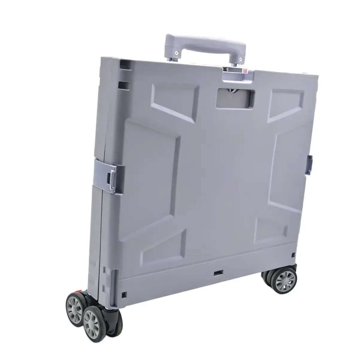 Bac pliant 48 L avec roulettes et poignée télescopique – chariot caisse mobile - Gris / Blanc - Porte-blocs et Porte-documents-6