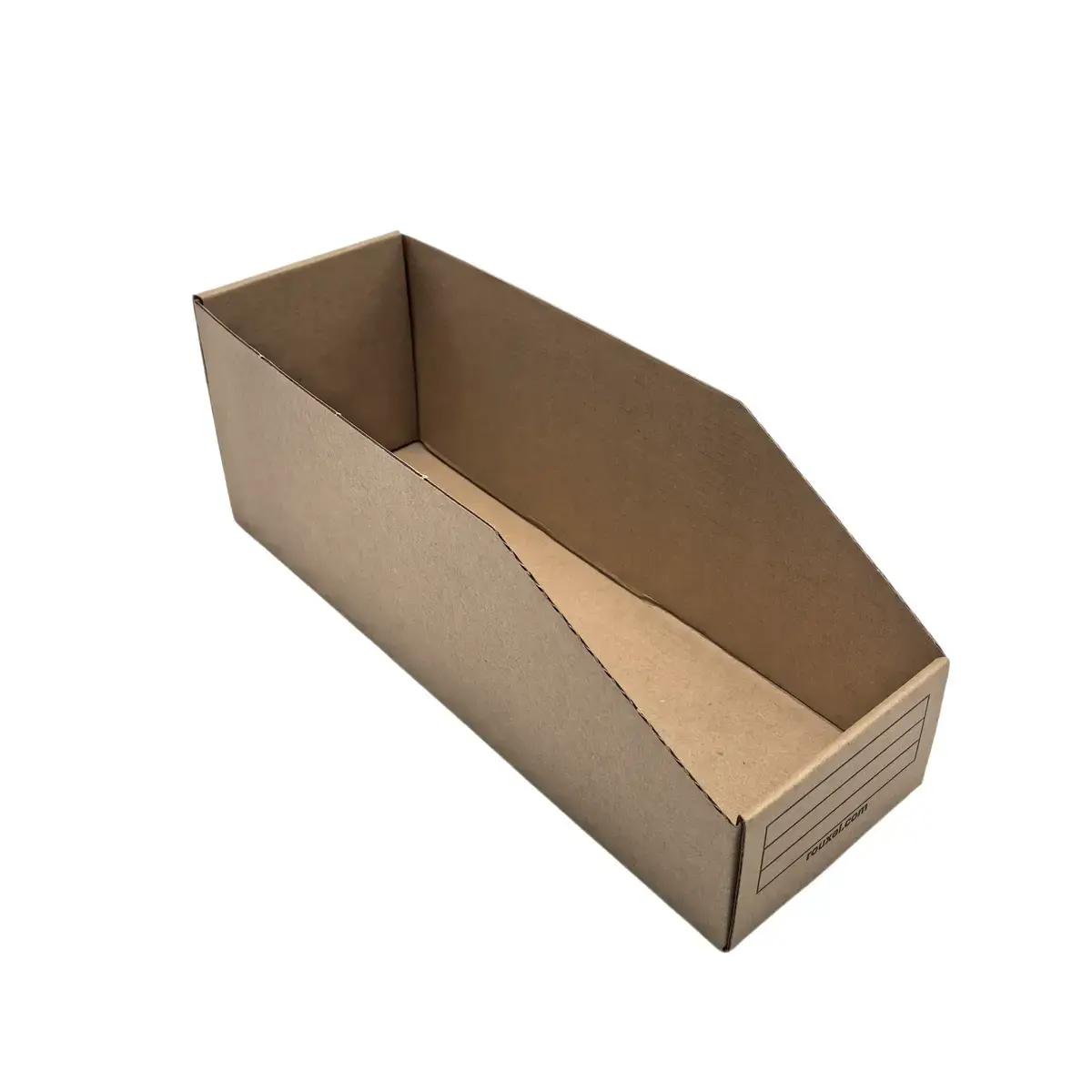 Bac à bec carton 10,1 x 30,1 x 6 / 11,2 cm – Bac de stockage - Bac de rangement - Brun - Lot de 50 - Bacs à bec
