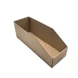 Bac à bec carton 10,1 x 30,1 x 6 / 11,2 cm – Bac de stockage - Bac de rangement - Brun - Lot de 50 - Bacs à bec