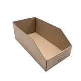 Bac à bec carton 15,1 x 30,1 x 6 / 11,2 cm – Bac de stockage - Bac de rangement - Brun - Lot de 50 - Manutention, Stockage, Electricité