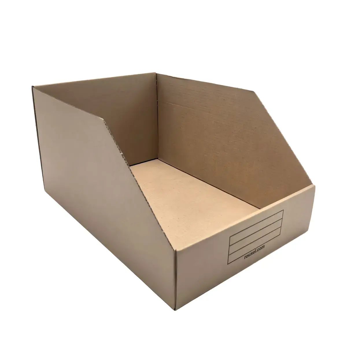 Bac à bec carton 20,1 x 30,1 x 6 / 15,2 cm – Bac de stockage - Bac de rangement - Brun - Lot de 50 - Bacs à bec