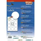 Étiquettes adhésives rondes multi usage Decadry ø 60 mm - Paquet de 1200 - Pastilles adhésives, Gommettes autocollantes