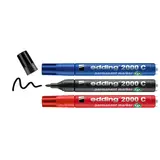Marqueur indélébile 2000C pointe ogive 1,5 à 3 mm - Marqueur permanent - Noir / Bleu / Rouge - Lot de 3 - Marqueurs