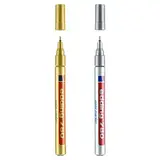 Marqueur peinture Edding e-780 Alu - Pointe fine 0,8 mm - Or et Argent - Par 2 - Marqueurs, Feutres craies
