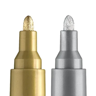 Marqueur peinture Edding e-750 Alu - Pointe ogive 2-4 mm - Or et Argent - Par 2 - Marqueurs, Feutres craies-2