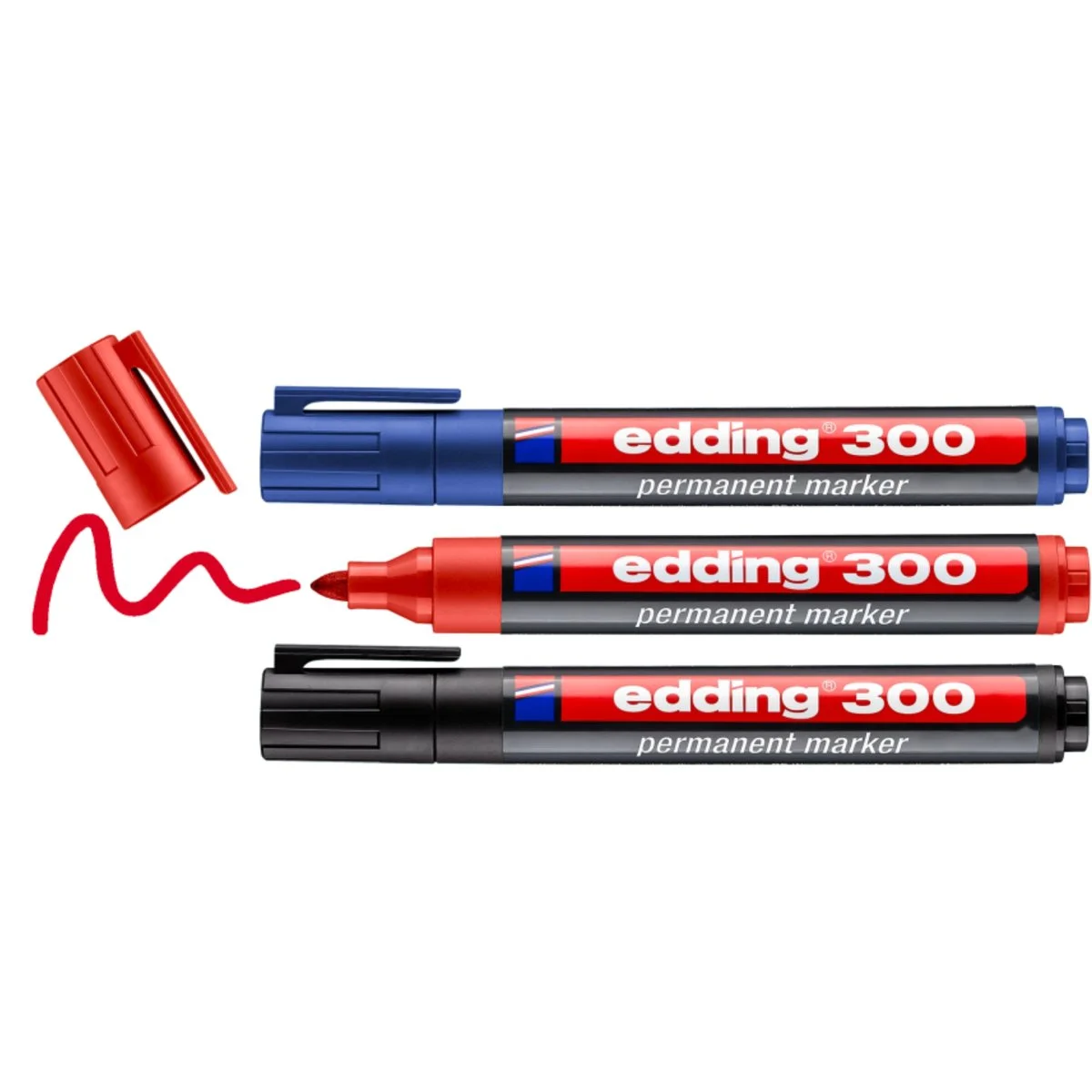 Marqueurs permanents Edding e-300 Plastique - Pointe ogive 1,5-3 mm - Assortis - Par 3 - Marqueurs-3