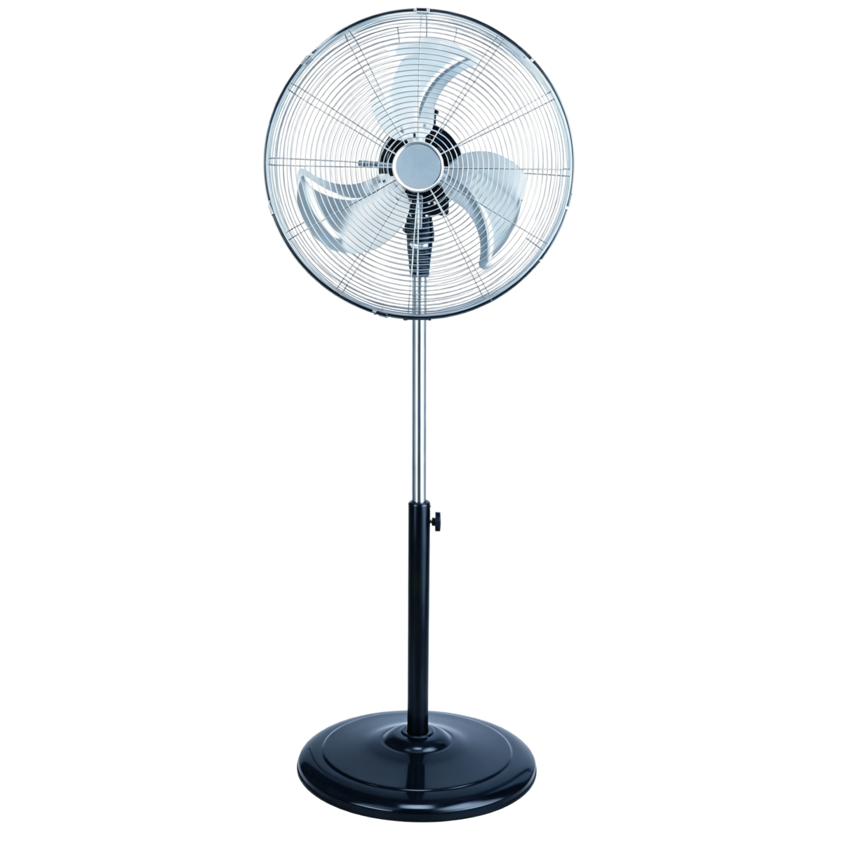 Ventilateur industriel sur pied 450 mm 90W chrome/noir hauteur réglable 3 vitesses - Ventilateur oscillant - Ventilateurs