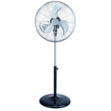 Ventilateur industriel sur pied 450 mm 90W chrome/noir hauteur réglable 3 vitesses - Ventilateur oscillant - Ventilateurs