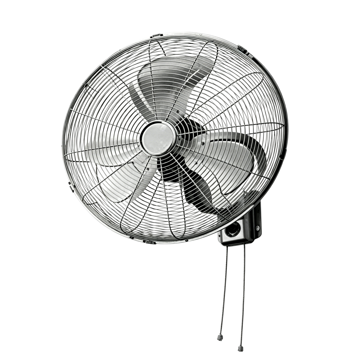 Ventilateur mural industriel 510 mm 150W chrome/noir inclinaison réglable 3 vitesses - Ventilateur oscillant - Ventilateurs