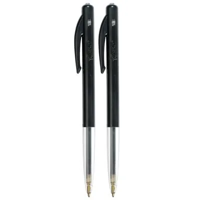 Stylo bille rétractable Bic M10 Original - Pointe moyenne 1 mm - Noir - Lot de 2 - Stylos billes