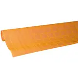 Nappe damassée déperlante - Nappe jetable - Nappe papier - Orange mandarine - Rouleau de 1,18 x 25 m