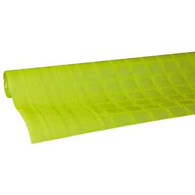 Nappe damassée déperlante - Nappe jetable - Nappe papier - Vert anis - Rouleau de 1,18 x 25 m - Nappes papier, Nappes jetables