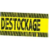 Banderole DÉSTOCKAGE jaune/noir 15 cm x 10 m - Affiches Destockage / Liquidation
