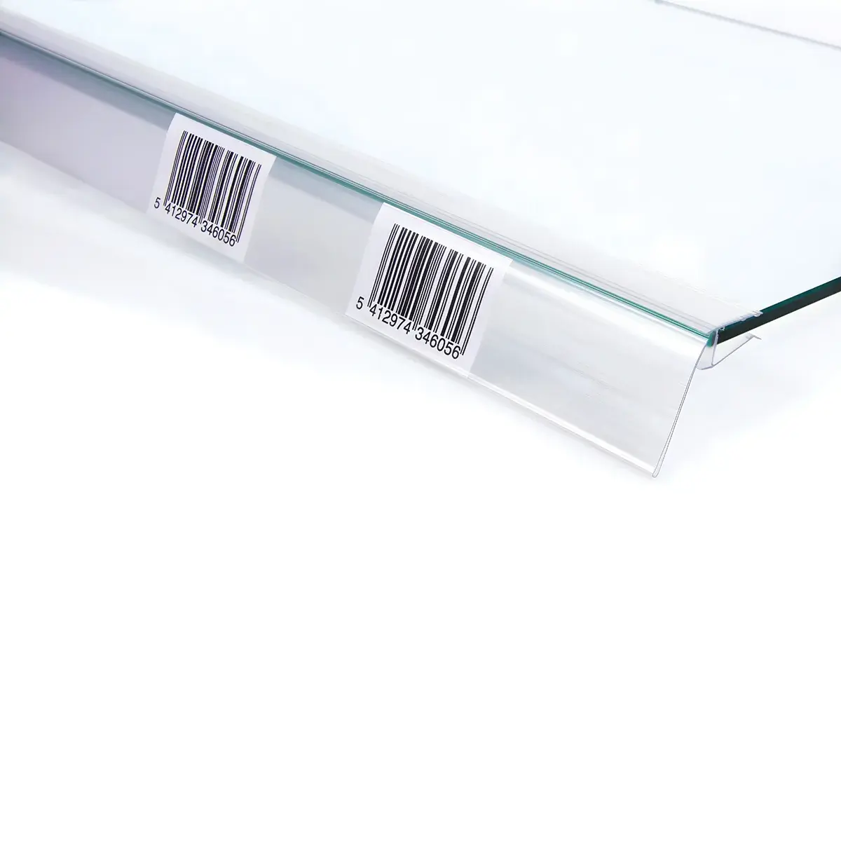 Réglette porte-étiquette pour tablette verre transparente H 40 x L 999 mm – Barrette porte-étiquette à clip – Lot de 10 - Réglettes porte-étiquettes pour tablettes