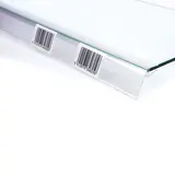 Réglette porte-étiquette pour tablette verre transparente H 40 x L 999 mm – Barrette porte-étiquette à clip – Lot de 10 - Réglettes porte-étiquettes pour tablettes