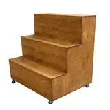Podium 3 niveaux sur roulettes en bois massif 100x79x112cm – Présentoir escalier 3 niveaux - Présentoir fleuriste - Ligne Authentique