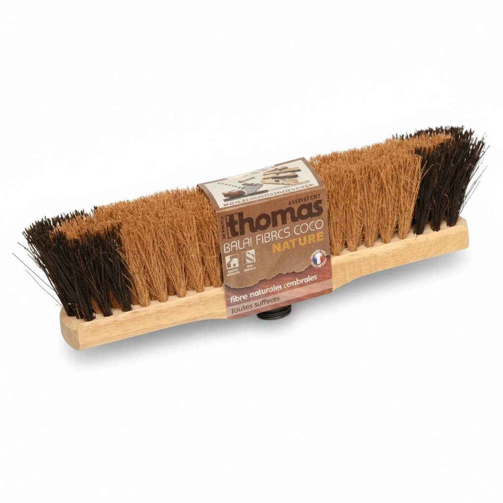 Balai coco 38cm douille à vis, gamme Nature - Balais et pelles